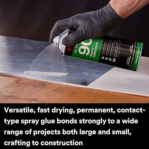 2 Pack of 3M High-Strength 90 Spray Adhesive, Transparent Glue for Permanent Bonding, Can Be Sprayed Inverted + 3M Super 77 All-Purpose Permanent Spray Adhesive Glue, Environmentally Friendly