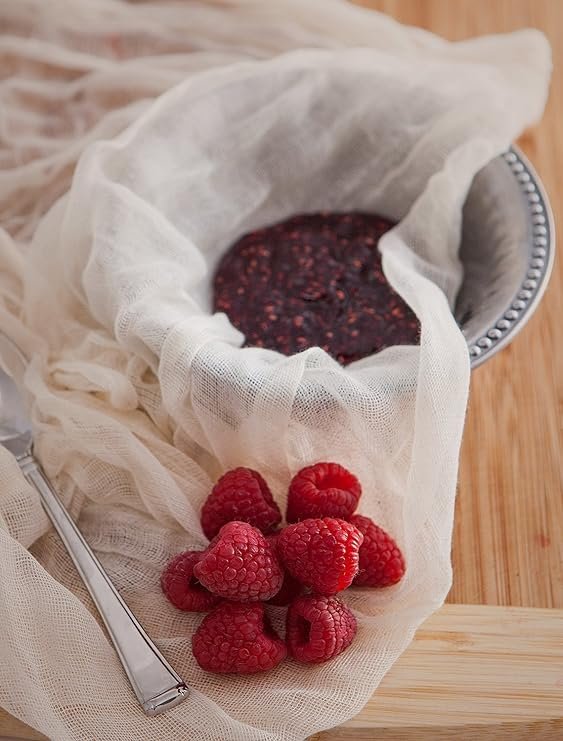 4 Organic Cotton 2-Pack Strainer Cloth - 21 X 24 Unbleached, 90 Grade Muslin, Hemmed Edge - Ideal for Brewing Coffee, Nut Milk, Baking, and Filtration