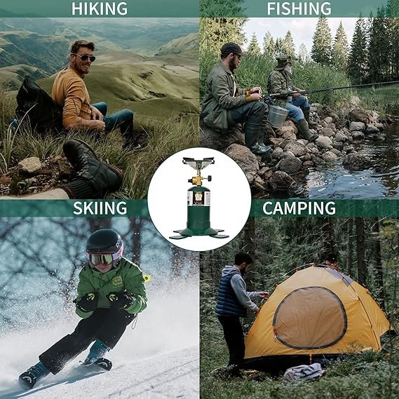 4 KOMAN Camp Gas Stove Camping Propane Stove, Portable Bottletop Backpacking Stove,10000BTU Single Propane Burner for Outdoor Cooking,Fuel by 16 Oz Propane Cylinder (Propane Cylinder not included)