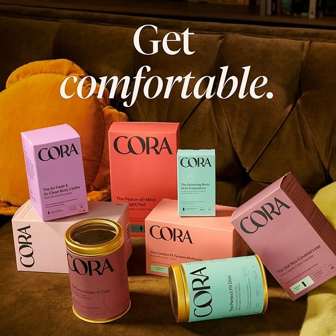 4 Cora 100% Organic Cotton Non-Applicator Tampons | Ultra-Absorbent, Unscented, Natural, Non-Toxic, Applicator Free | Eco-Conscious (54 R/S/S+ Tampons)
