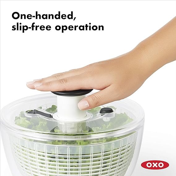 1 OXO Good Grips Large Salad Spinner - 6.22 Qt., White