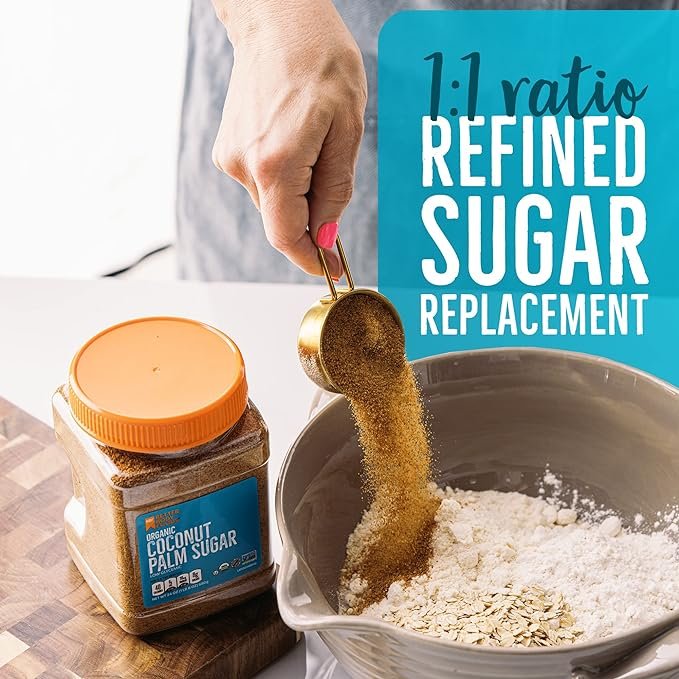 1 BetterBody Foods Organic Coconut Palm Sugar, Gluten-Free, Non-GMO, Low Glycemic Sugar Substitute, 1.5 lbs,24 Ounce