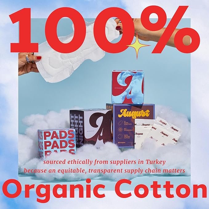1 August Organic Panty Liners for Women and Anyone Who Menstruates, Made with Organic Cotton, 32 Daily Liners, Toxin & Fragrance Free, Hypoallergenic Cotton (2 Boxes of 16/1 Box of 24 + 1 Box of 8)