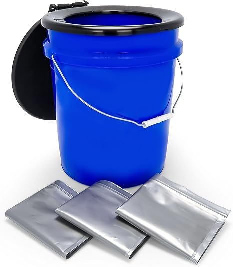 1 Portable Sanitation Solution Bucket | Includes Convenient Liners, Carry Handle, and Seat + Lid Attachment (41549)