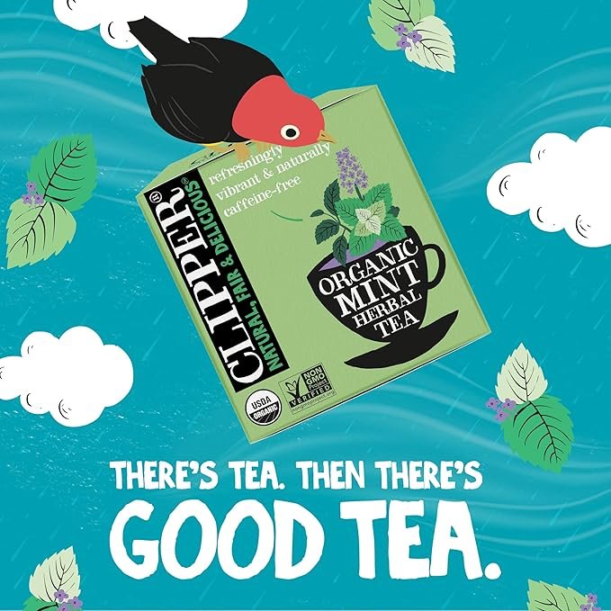5 Clipper Tea Mint Herbal Teabags – Caffeine Free, USDA Organic, Great Hot or Iced – Refreshing, Natural, Fair & Delicious – 200 Tea Bags