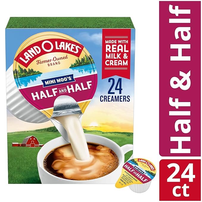 1 24 Count of Shelf-Stable Land O Lakes Mini Moo's Half And Half Creamer Singles