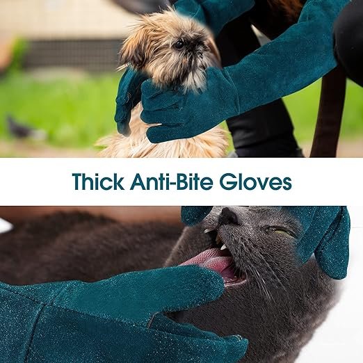 4 Animal Handling Gloves Bite Proof Multipurpose Pet Glove for Trips to Vet Grooming Puncture Proof Training Anti-Bite Scratch for Cat Dog Snake Falcon Grabbing Reptile