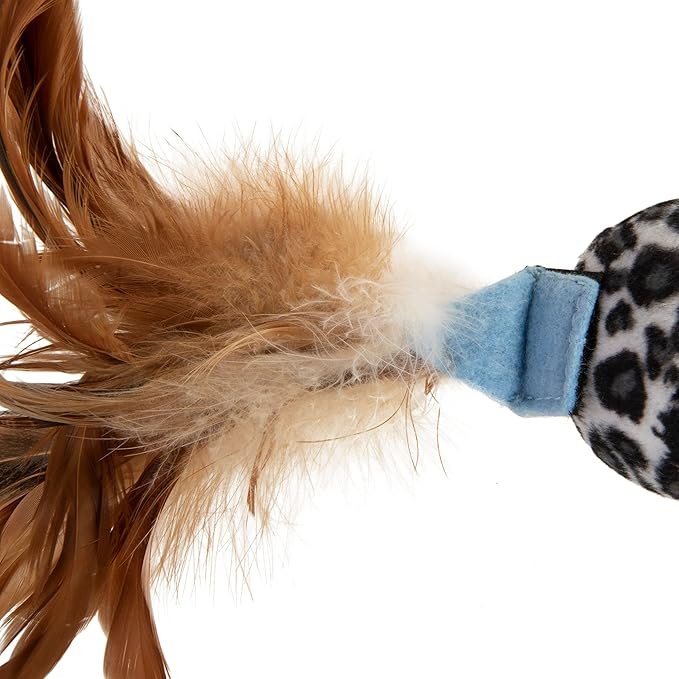 3 Petlinks (2 Count) Feather Flips Plush Ball Cat Toys - Blue, 2 Count