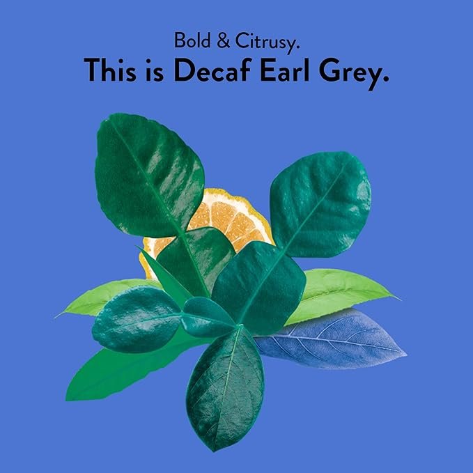 1 Choice Organics - Organic Decaffeinated Earl Grey Tea (1 Pack) - With Bergamot - Fair Trade - Compostable - 16 Organic Black Tea Bags