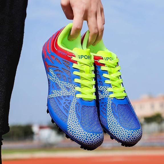 1 iFRich Track Spikes Shoes Mens Womens Mesh Track and Field Athletics Sneakers Boys Girls Training Sprint Racing Track Shoes with Spikes