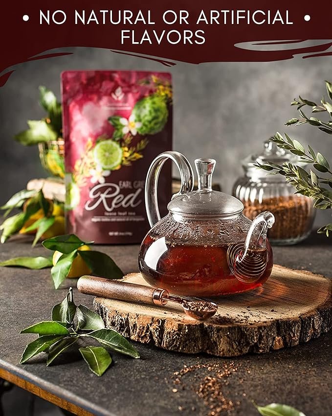 2 Gardenika Organic Red Rooibos Loose Leaf Tea with Bergamot Oil, Herbal, Caffeine-Free, KSA Kosher, No Natural or Artificial Flavors - 4 oz (1 Pack)