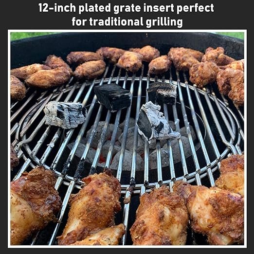 1 22 Inch X Home Grill Grate, Improved 8835 Gourmet BBQ System Hinged Cooking Grate, 21.5 x 21.5 Inch for Weber Charcoal Grill