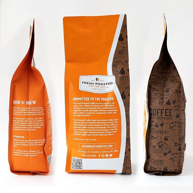 4 Fresh Roasted Coffee, Organic White Knight, 2 lb (32 oz), Light Roast, Fair Trade Kosher, Whole Bean
