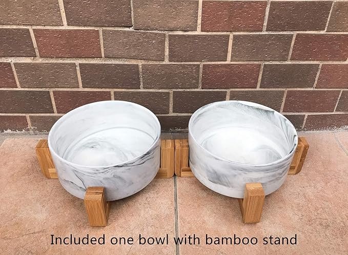 4 AG-UNICORN Ceramic Pet Bowls with Stand - Dog Cat Water Bowl and Food Dish -Heavy Weighted & No Tip Over Pet Comfort Feeding Bowls -Dishwasher Safe & Easy to Clean