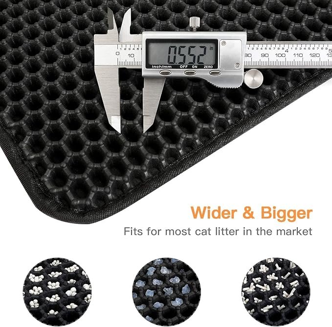 2 Conlun Cat Litter Mat Cat Litter Trapping Mat, Honeycomb Double Layer Design, Urine and Water Proof Material, Scatter Control, Less Waste，Easier to Clean,Washable