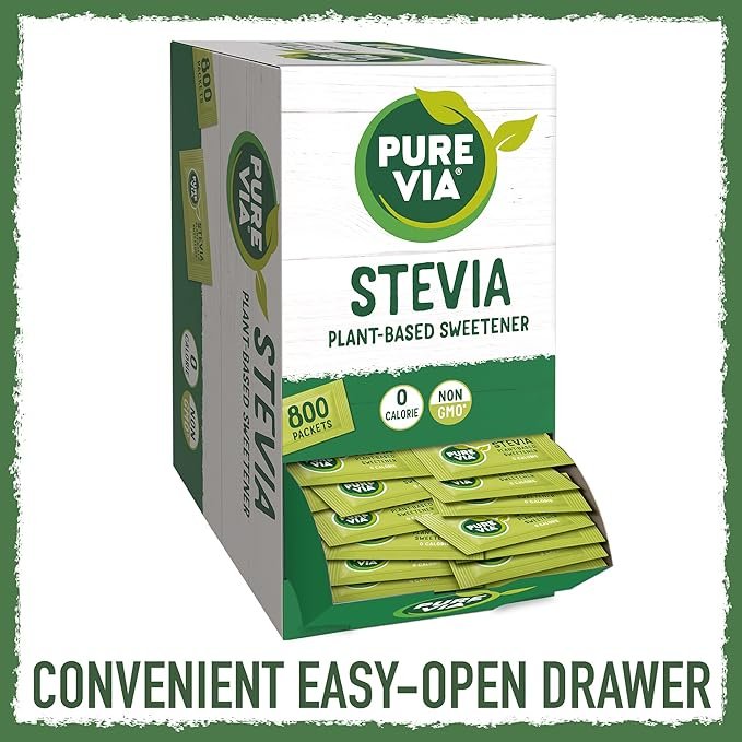 2 28.2oz (800 packets) Pure Via Stevia Sweetener