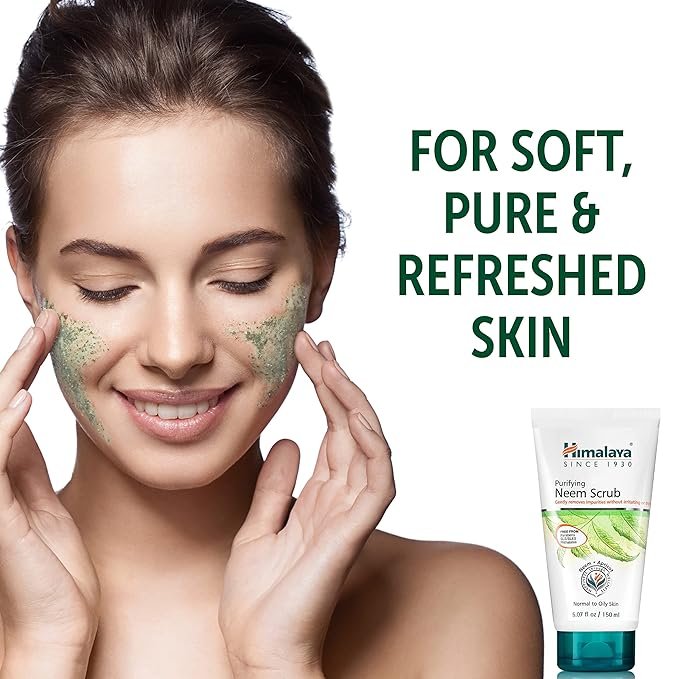 2 Himalaya Purifying Neem Scrub with Neem and Apricot, For Normal to Oily Skin, Free from Parabens, SLS, and Phthalates, Dermatologically Tested, 150 ml (5.07 oz)