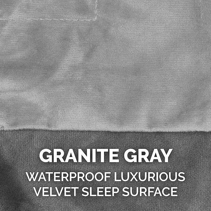 2 Furhaven Waterproof Throw Blanket for Dogs & Indoor Cats, Washable - Two-Tone Luxe Velvet Dog Blanket - Granite Gray, Small