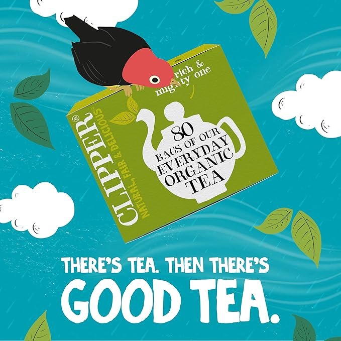 5 Clipper Organic Fairtrade Everyday - USDA Organic, Non-GMO, Fair Trade, Sustainable Caffeinated Tea, 1 Pack, 80 Unbleached Tea Bags