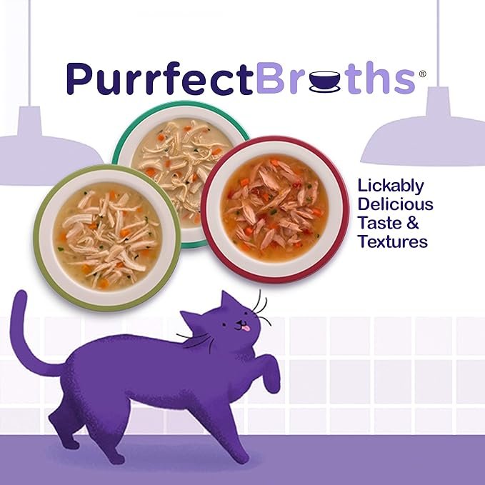 4 Rachael Ray Nutrish Purrfect Broths Natural Wet Cat Food, Variety Pack, 1.4 Ounce Pouch, 12 Count (Pack of 2), Grain Free