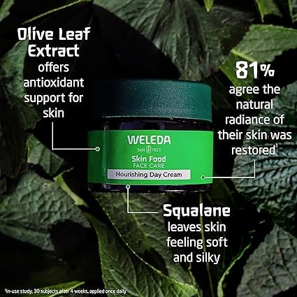 1 Weleda Skin Food Face Care Nourishing Day Cream, 1.3 Fluid Ounce, Plant Rich Moisturizer with Olive Leaf Extract, Squalane and Chamomile