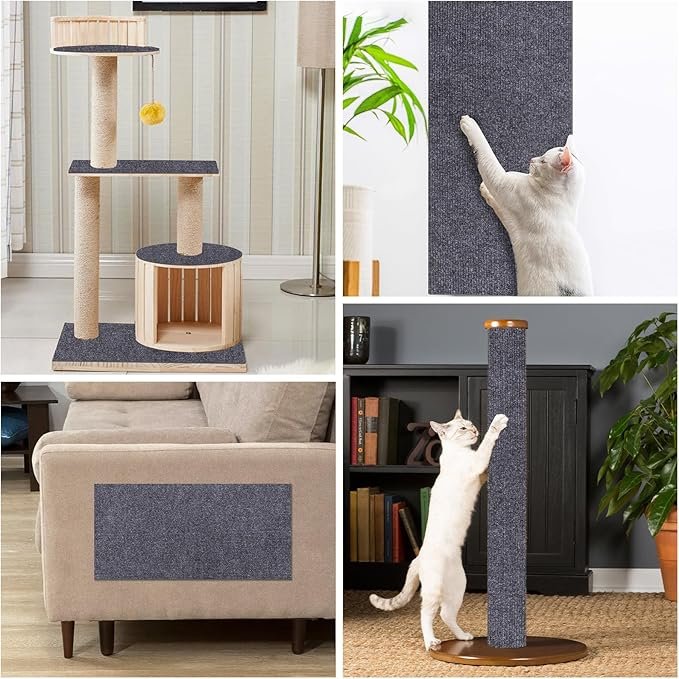 5 DIY Climbing Cat Scratcher Mat,3 Pack Trimmable Self Adhesive Cat Scratching Pads,23.6"X11.7"Cat Scratching Protector Board for Couch Furniture Wall Corner Cat Tree Post Carpet Shelf Shelves
