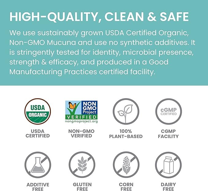 2 Himalaya Organic Mucuna/Pruriens Herbal Supplement, Supports Relaxation, Tension Relief, Brain Function, Non-GMO, USDA Organic, Vegan, Gluten Free, 600 mg, 60 Plant-Caplets, 60 Day Supply