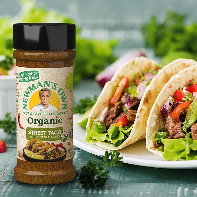2 Organic Street Taco with Lime Seasoning; Not Only Great on Tacos, Perfect Spices for Cooking Fajitas, Pork Belly, and Topping French Fries; USDA Certified Organic; Non-GMO; Gluten-Free; 3.26 Oz Bottle