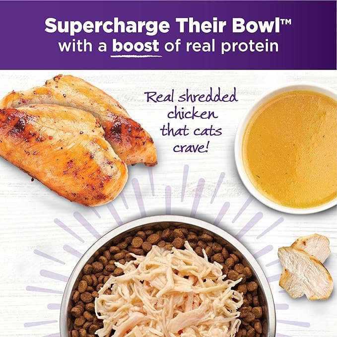 2 Wellness Bowl Boosters Wet Cat Topper, Shredded Chicken in Broth, 1.75 Ounce (Pack of 12)