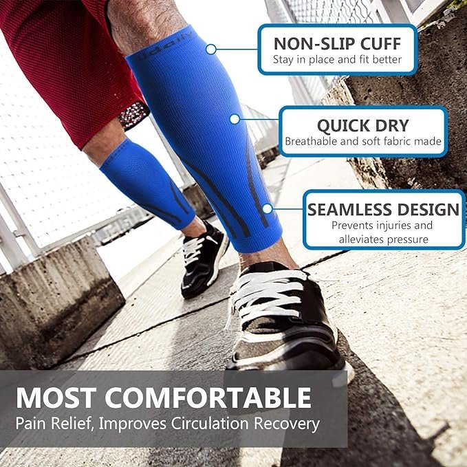 1 Udaily Calf Compression Sleeves for Men & Women (20-30mmhg) - Calf Support Leg Compression Socks for Shin Splint & Calf Pain Relief