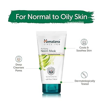 5 Himalaya Purifying Neem Mask for Deep Cleaning, to Reduce Acne & Leave a Clean, Clear Complexion, 5.07 oz