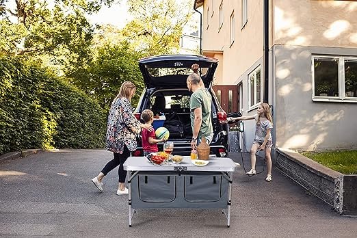 1 Nice C Folding Table, Camping Table Adjustable Height, Pliante Portable, Pliante Extérieure, Portable Camping Table with Storage, Carry Handle for Outdoor, Beach, Picnic, Festival, Indoor, Office