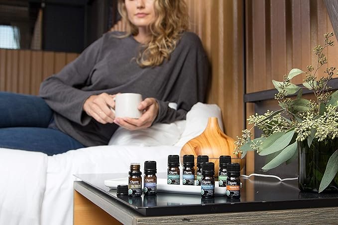 2 Cliganic Organic Aromatherapy Set (Top 5) with Diffuser