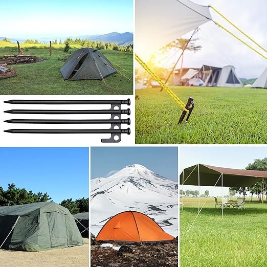 4 Tent Stake and Hammer Set, Forged Steel, Available in Rocky Place, 8pcs - LFSEMINI