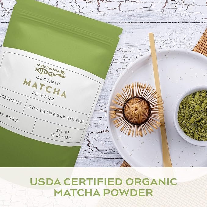 3 MatchaDNA Organic Culinary Matcha Green Tea Powder 16 oz