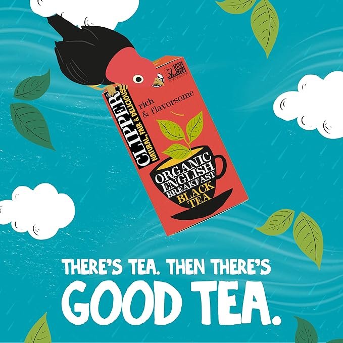 5 Clipper Tea Organic Fairtrade English Breakfast, Big Ben - USDA Organic, Non-GMO, Fair Trade, Sustainable Caffeinated Tea, 1 Pack, 20 Unbleached Tea Bags