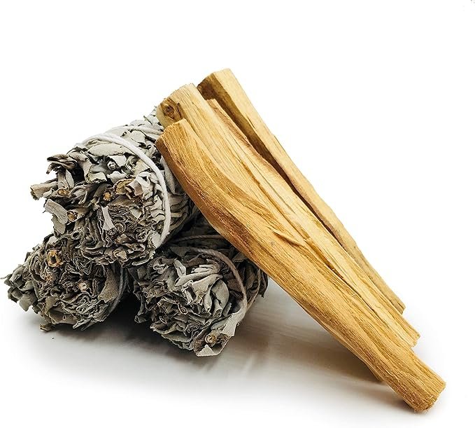 4 White Sage and Palo Santo Incense Set - Smudge Kit Refill for Altar Supplies, Meditation Tools, Home Fragrance, Smudging Ceremonies and Rituals made by Alternative Imagination
