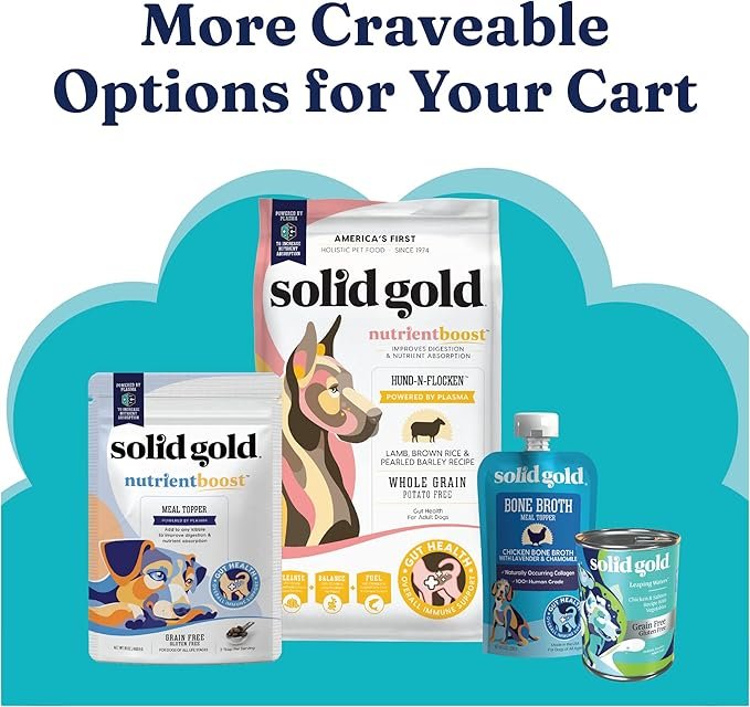 4 Solid Gold SeaMeal Cat & Dog Food Topper - Kelp Powder Dog & Cat Multivitamin - Omega 3 & Digestive Enzymes for Skin & Coat, Gut + Immune Support - 5 oz