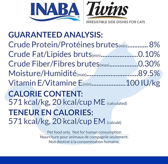 4 INABA Twins for Cats, Shredded Chicken & Broth Gelée Side Dish/Topper Cups with Green Tea Extract, 1.23 Ounces per Serving, 12 Servings, Tuna & Chicken with Salmon Recipe
