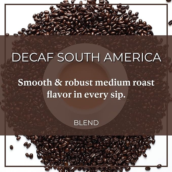 2 The Bean Organic Coffee Company Water Processed DECAF South America Blend, Medium Roast, Whole Bean Coffee, 5-Pound Bag