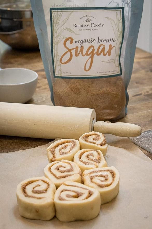 5 Organic Brown Sugar Bulk Resealable bag (3lb) - raw Light Brown sugar for Baking, Kitchen sweetener, Glazes & More - Made with Organic Molasses for a Sweet and Flavorful Taste