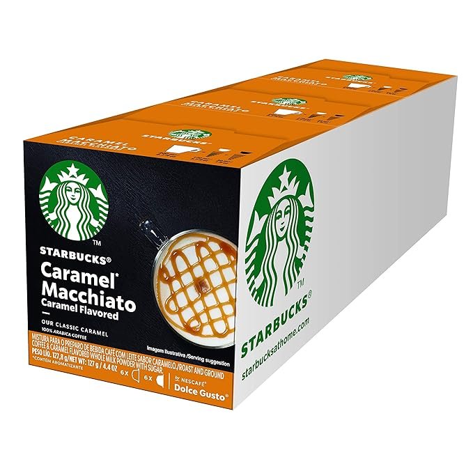 2 Nescafe Dolce Gusto Coffee Pods - Caramel Macchiato Flavor, 12 capsules, Pack of 3 (Packaging May Vary)