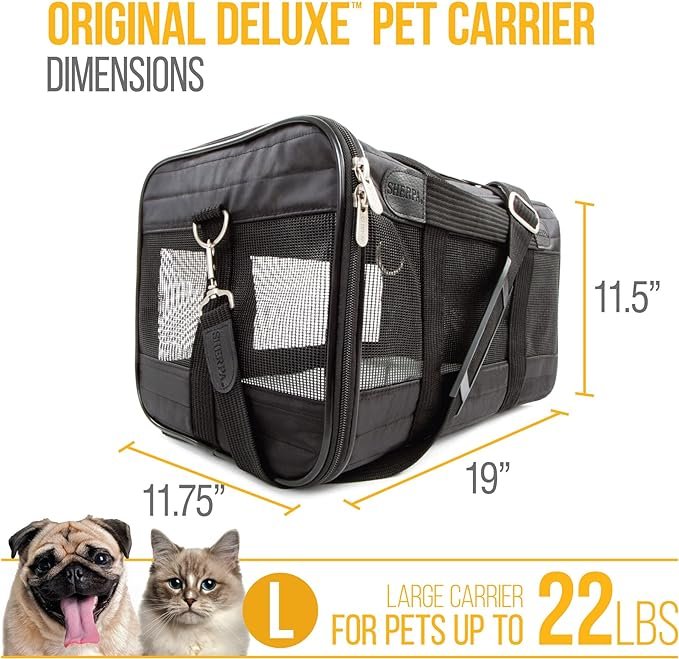 1 Sherpa Original Deluxe Pet Carrier, Large, Black