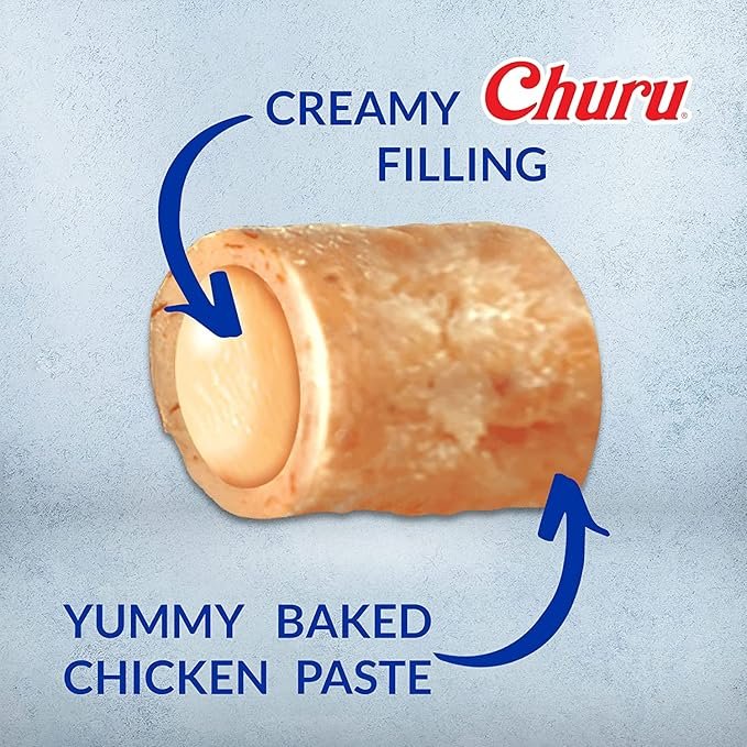 1 INABA Churu Fun Bites for Cats, Grain-Free, Soft/Chewy Baked Chicken Wrapped Churu Filled Cat Treats, 0.7 Ounces Each Pack, 1 Bag of 3 Packs, Chicken Recipe