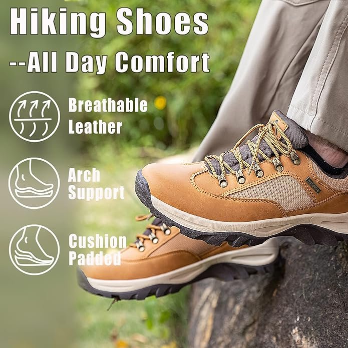 3 CC-Los Men's Waterproof Hiking Shoes - Waterproof Outdoor Footwear Ideal for Work and Hiking - Enhanced Tongue Design for Added Comfort - Available in Sizes 7.5 to 14