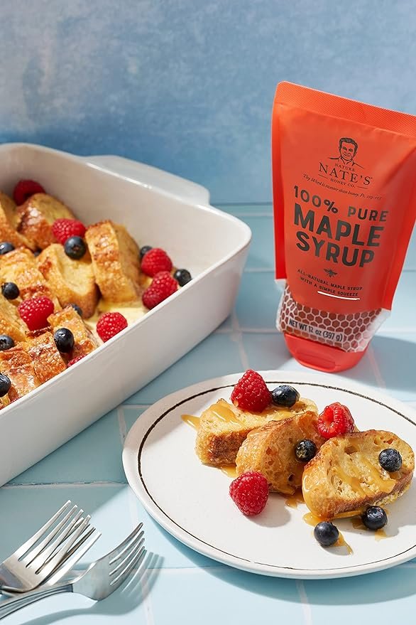 1 Nate's Authentic Maple Syrup - 10.75 oz Eco-Friendly Pouch - Pure Maple Syrup with No Extras - Organic Sweetener for Breakfast Foods - Maple Syrup without Genetic Modification
