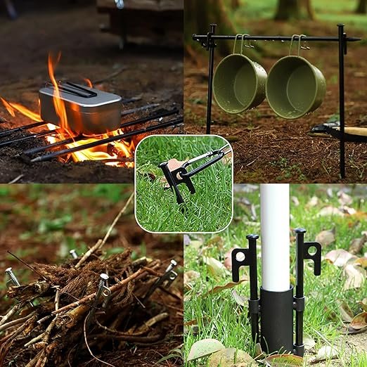 2 Durable Steel Tent Anchors - 8-inch Long, Unbreakable Camping Stakes