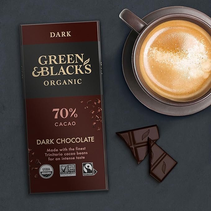 5 Green & Black's Organic Dark Chocolate Bar, 70% Cacao, 10 - 3.17 oz Bars