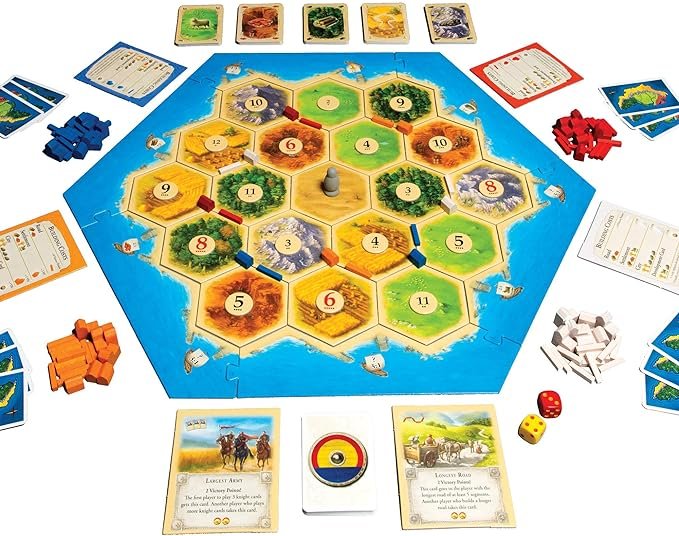 4 Catan (Base Edition) - Engaging Board Game for Players aged 10+ | Suitable for both Adults and Families | Ideal for 3-4 Participants | Average Duration of Play: 60 Minutes | Developed by Catan Studio.