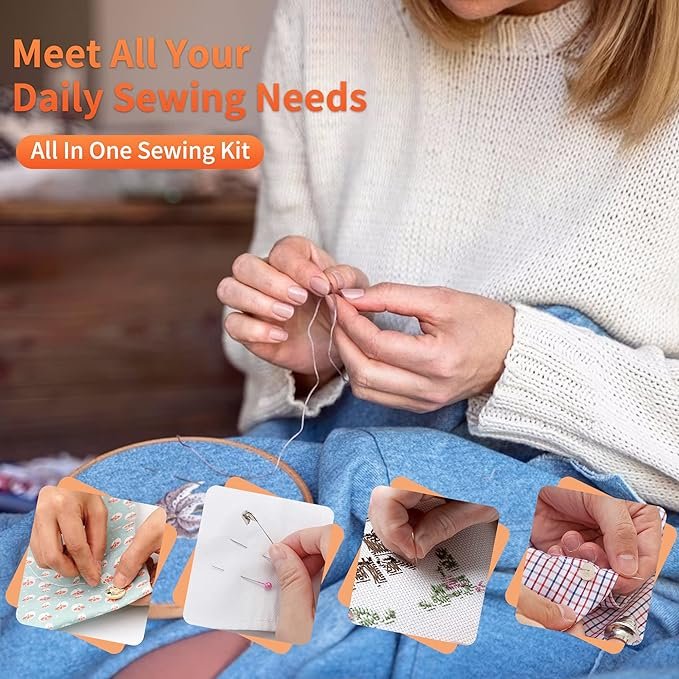 2 TALSTITCH Hand Sewing Kit for Grown-Ups, Essential Beginner Set for On-the-Go, Quick Repairs, and Creative Projects, Crafting Supplies